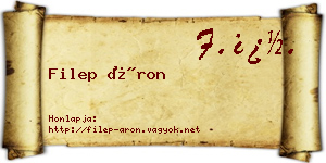 Filep Áron névjegykártya